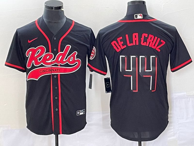 Men Cincinnati Reds #44 De La Cruz Black Nike 2023 Game MLB Jersey->cincinnati reds->MLB Jersey